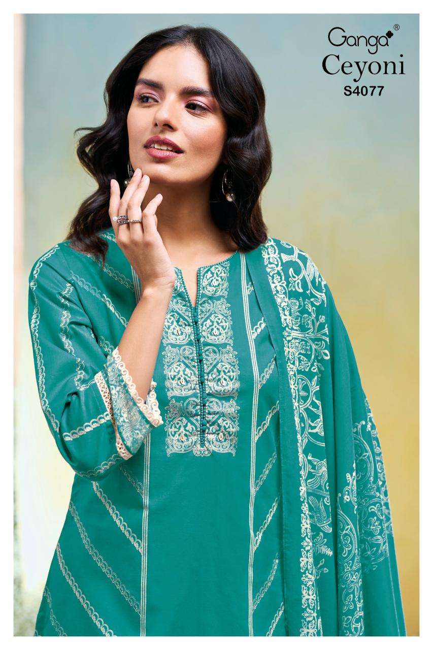 Ganga ceyoni 4077 Dress material manufacturers in Surat