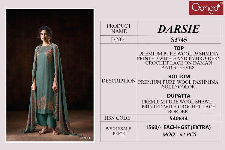 Ganga darsie 3745 surat wholesale dress market address