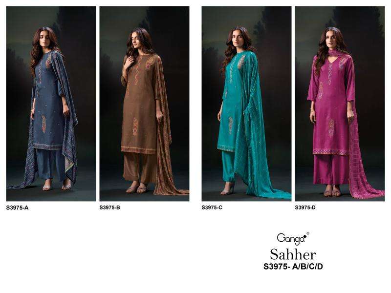 Ganga sahher 3975 Surat cotton dress materials wholesale