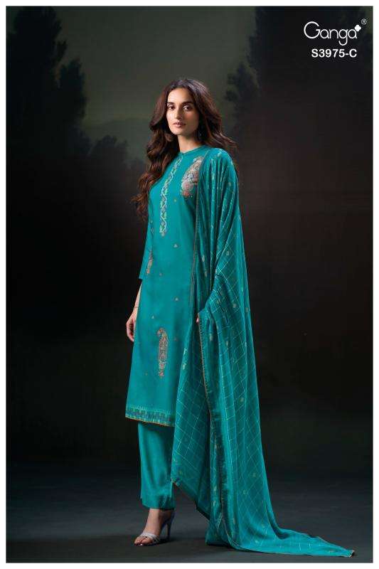 Ganga sahher 3975 Surat cotton dress materials wholesale