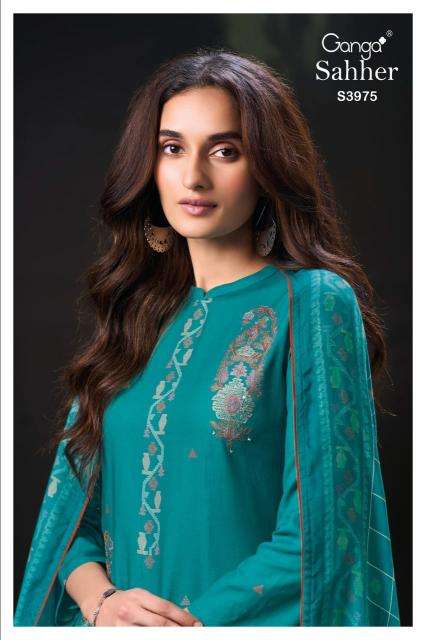 Ganga sahher 3975 Surat cotton dress materials wholesale