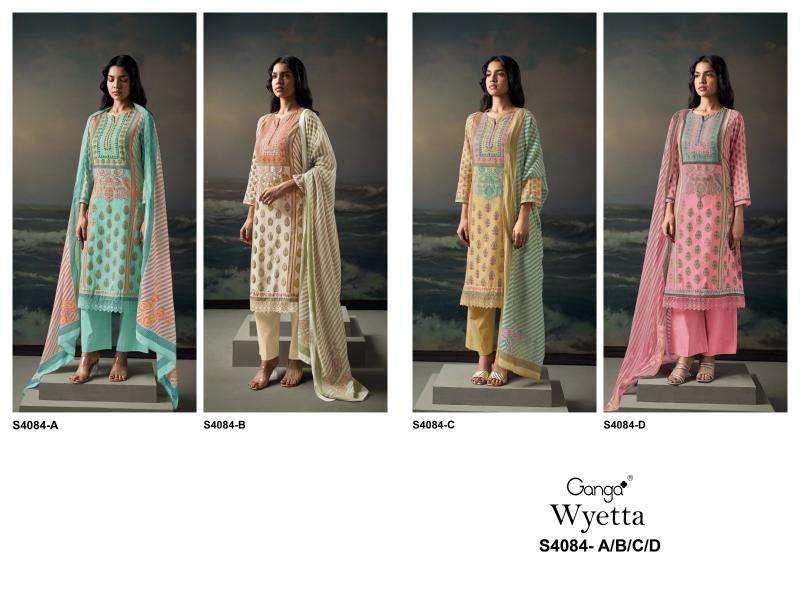 Ganga wyetta 4084 Surat party wear dress materials wholesale