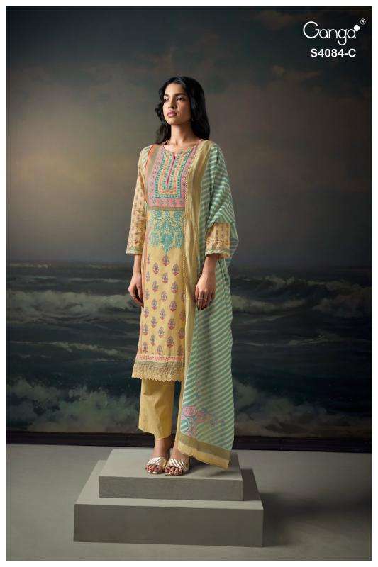 Ganga wyetta 4084 Surat party wear dress materials wholesale