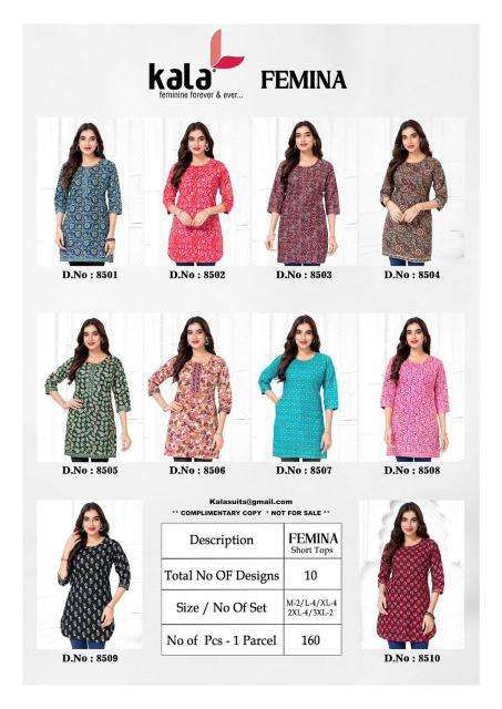 Kala femina vol-1 short top Kurtis bulk buy online