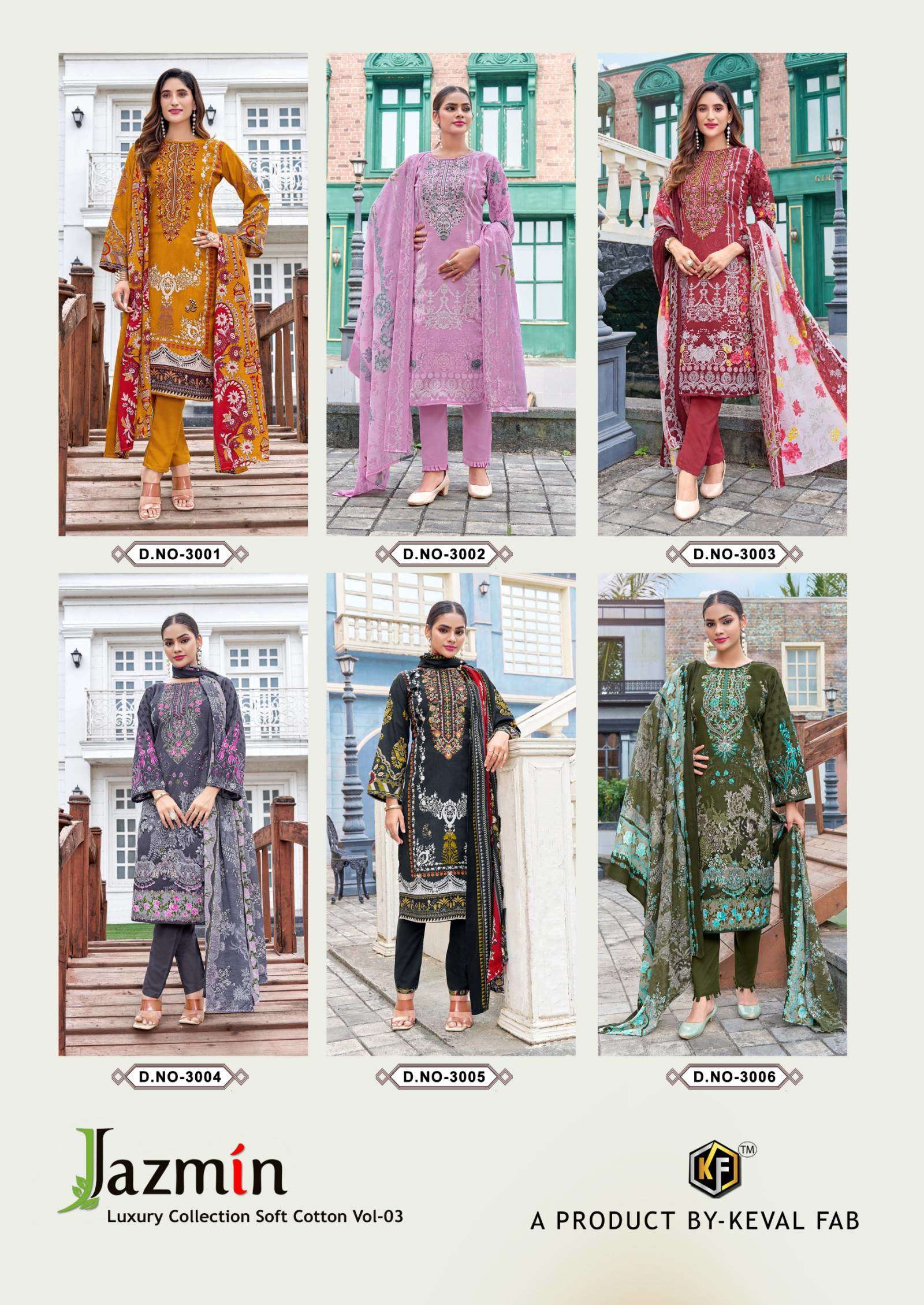 Keval Jazmin Vol 3 Indian dress material manufacturers