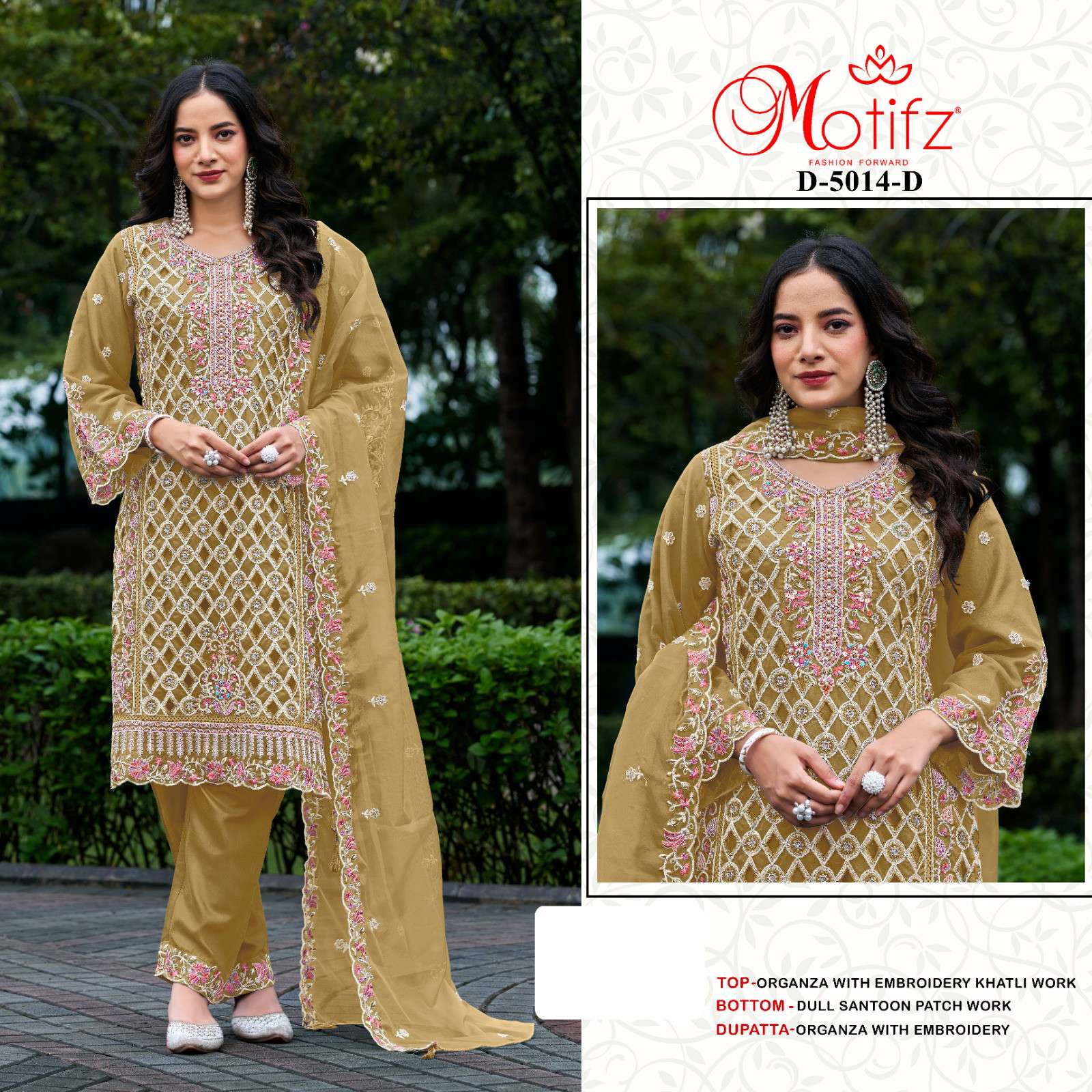 Motifz 5014 A C D G Organza wholesale pakistani suits in pakistan