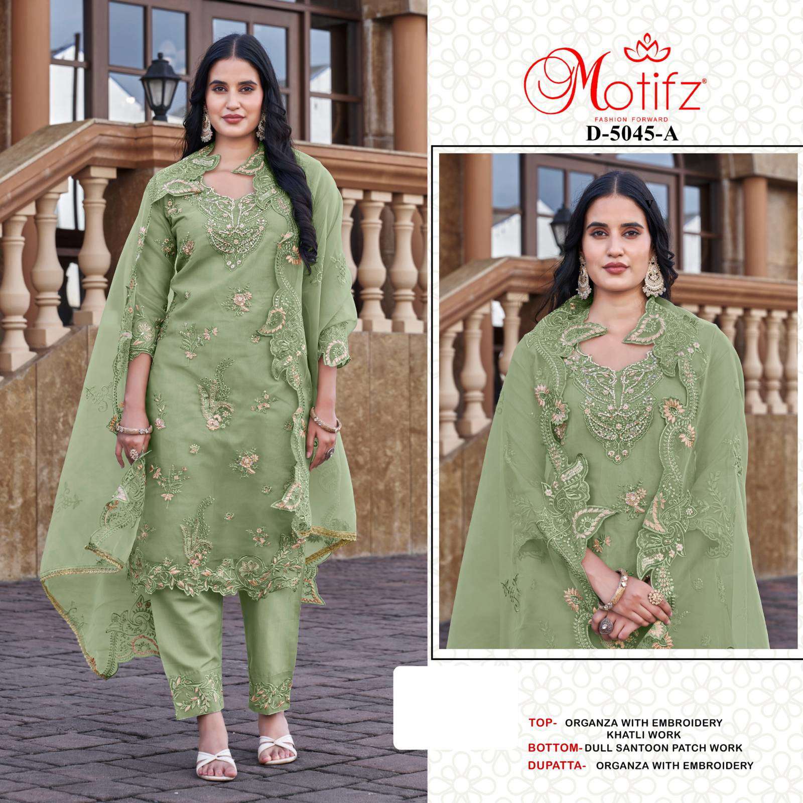 Motifz 5045 A To D Organza pakistani suits wholesalers in pakistan