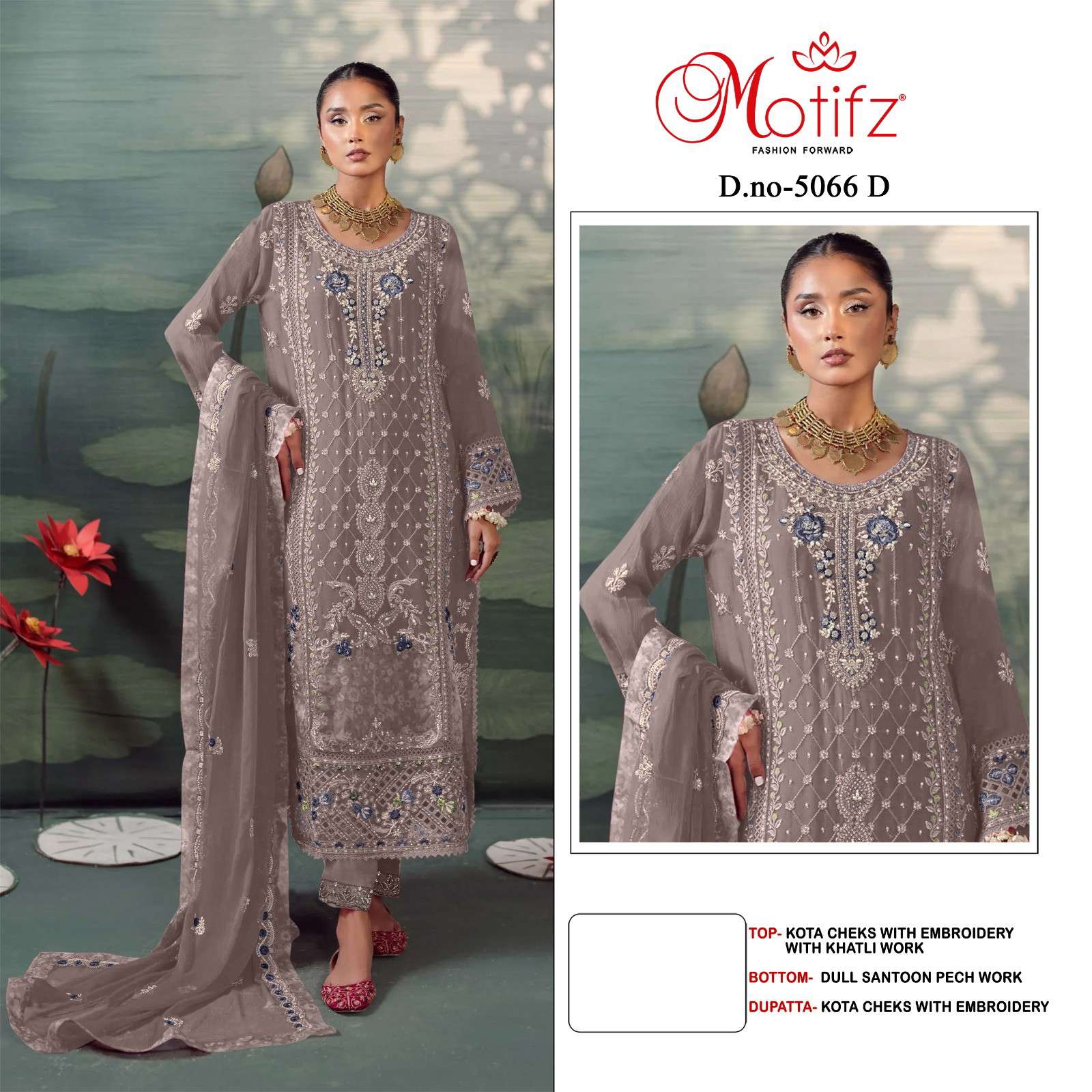 Motifz 5066 A To D Kota Checks Embroidery pakistani wholesale clothes in usa