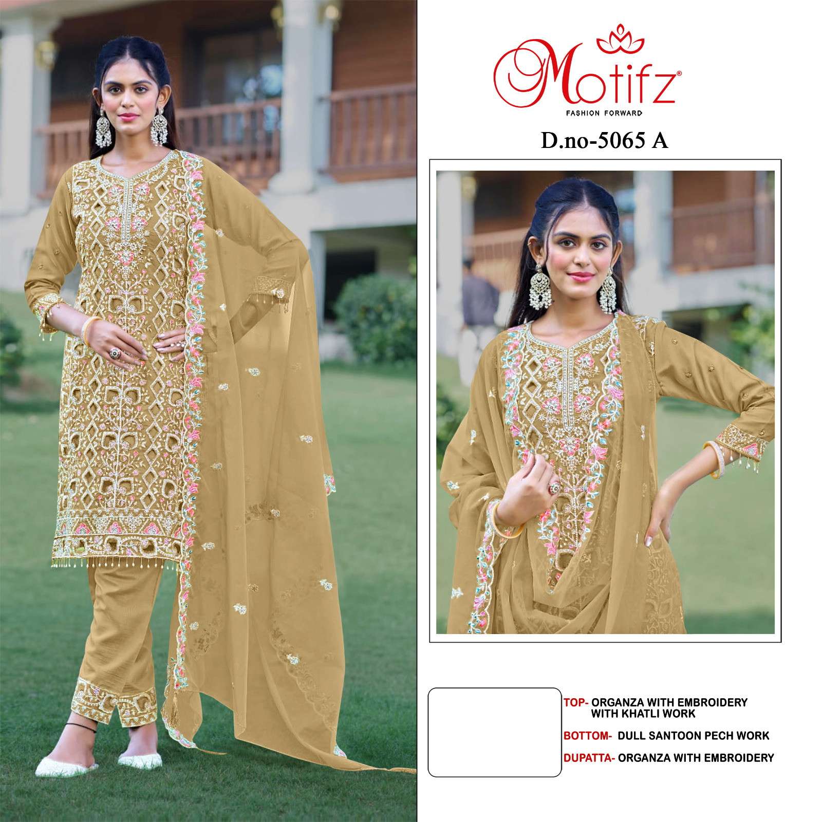 Motifz 5066 A To D Organza wholesale dealer of pakistani suits in india