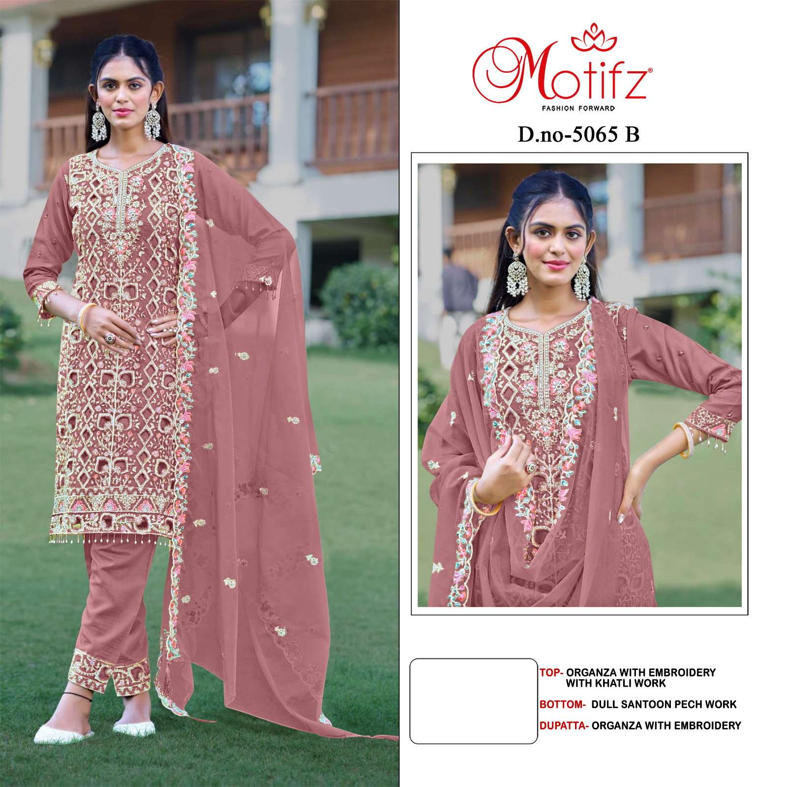 Motifz 5066 A To D Organza wholesale dealer of pakistani suits in india