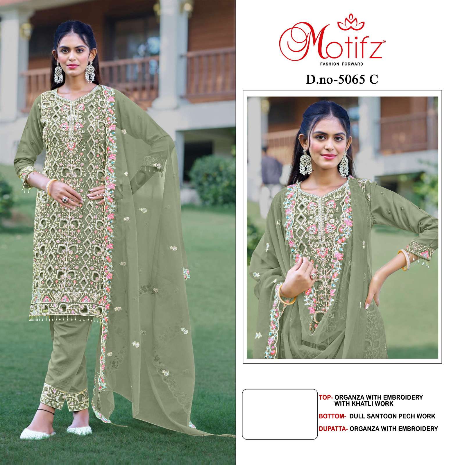 Motifz 5066 A To D Organza wholesale dealer of pakistani suits in india