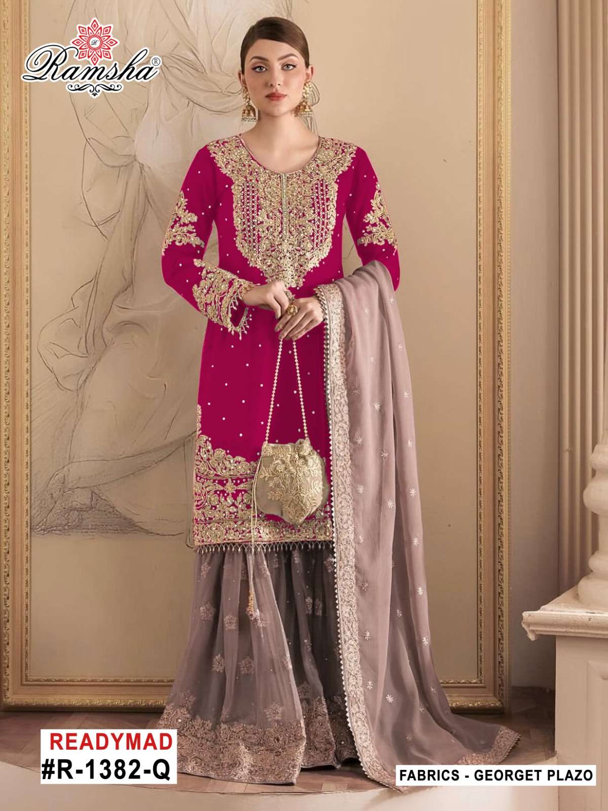 Ramsha R 1382 Q To T Georgette wholesale indian sarees salwar kameez