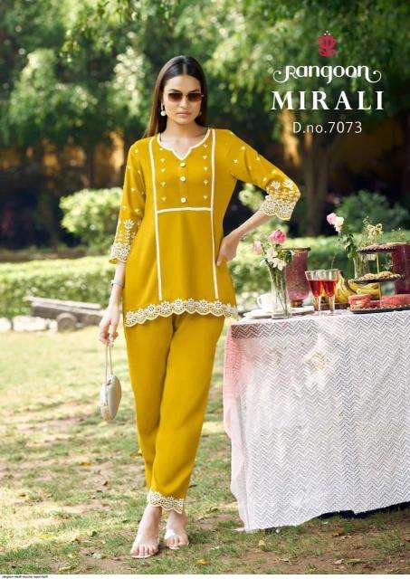 Rangoon mirali fancy coord set Kurti suppliers in Mumbai
