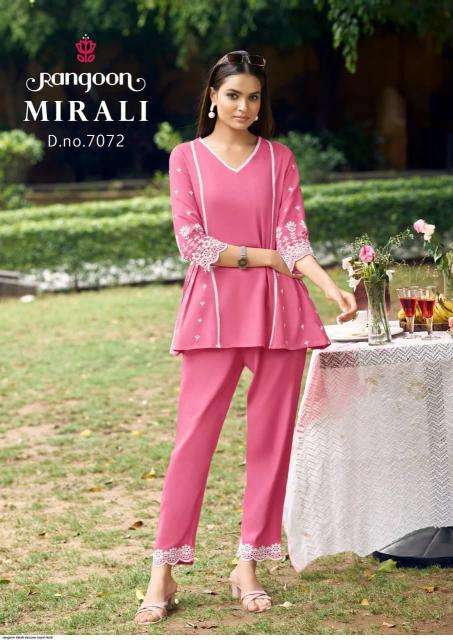 Rangoon mirali fancy coord set Kurti suppliers in Mumbai