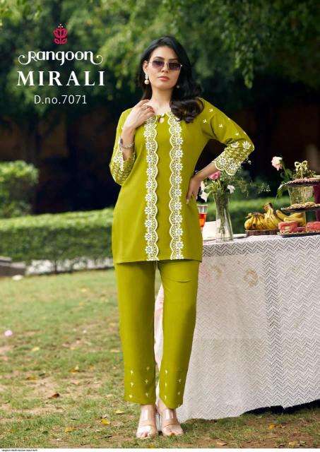 Rangoon mirali fancy coord set Kurti suppliers in Mumbai