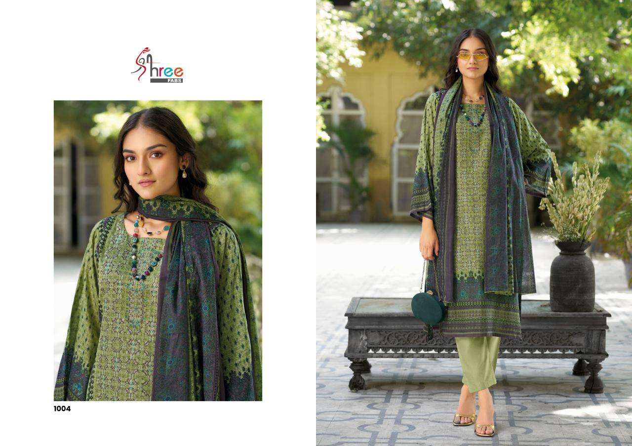 Shree fabs riwayat lawn emb collection 2025 Wholesale cotton dress material in Surat