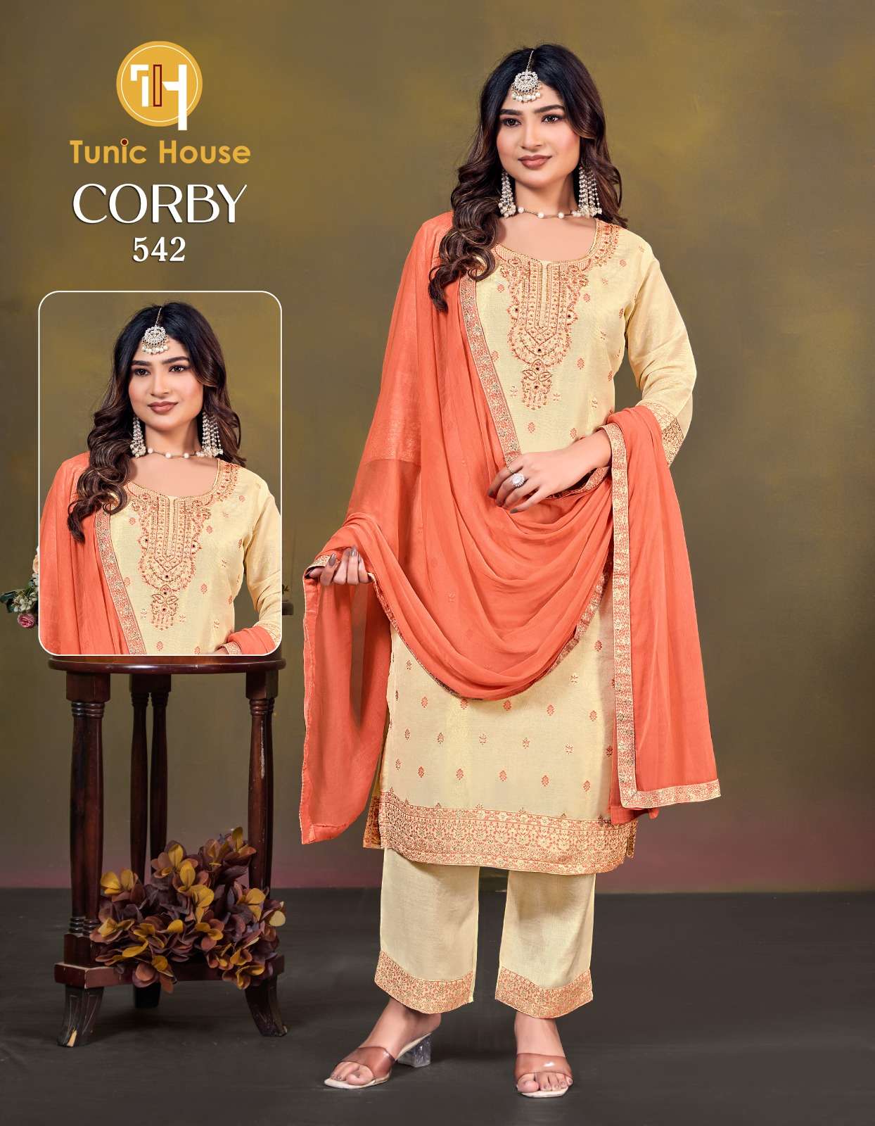 Tunic House Corby 542 To 545 Party wear Kurtis wholesale