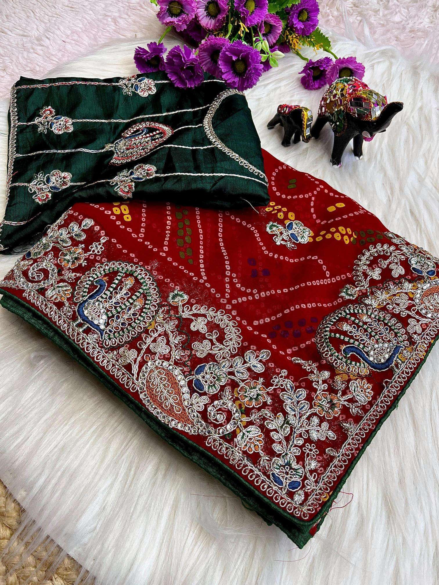 Vinayak georgette bandej Wholesale saree market in Delhi