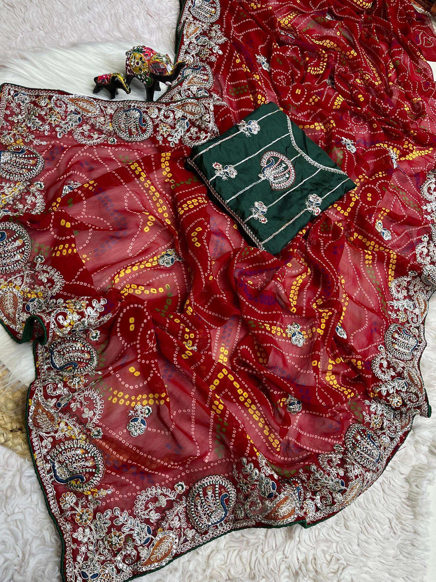 Vinayak georgette bandej Wholesale saree market in Delhi