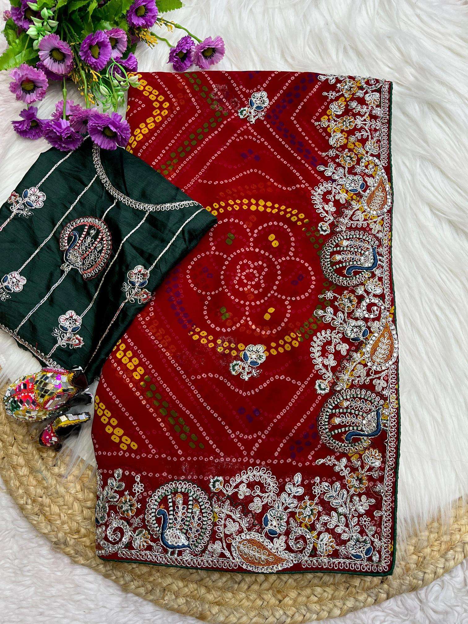 Vinayak georgette bandej Wholesale saree market in Delhi