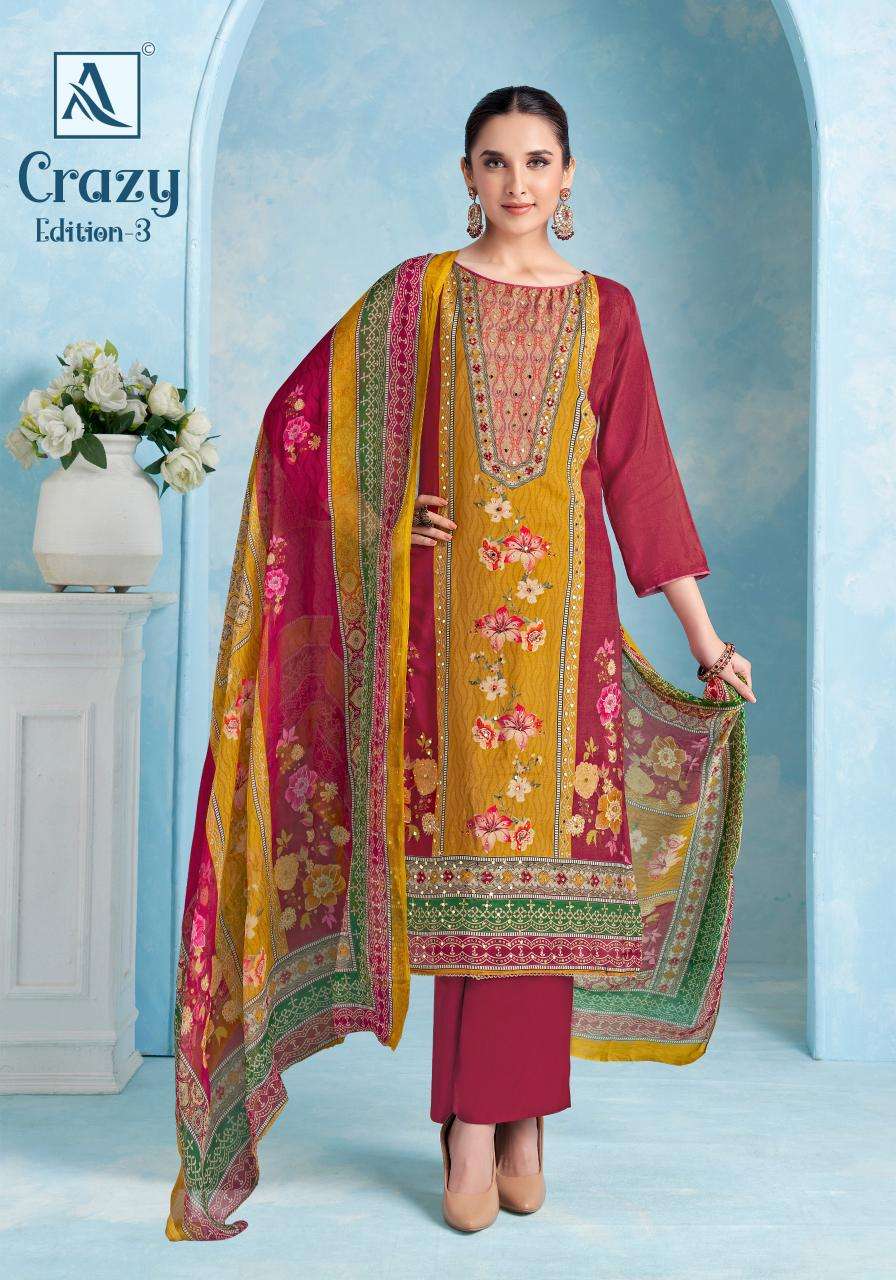 Alok suit crazy 3 Wholesale Dress materials supplier in pune