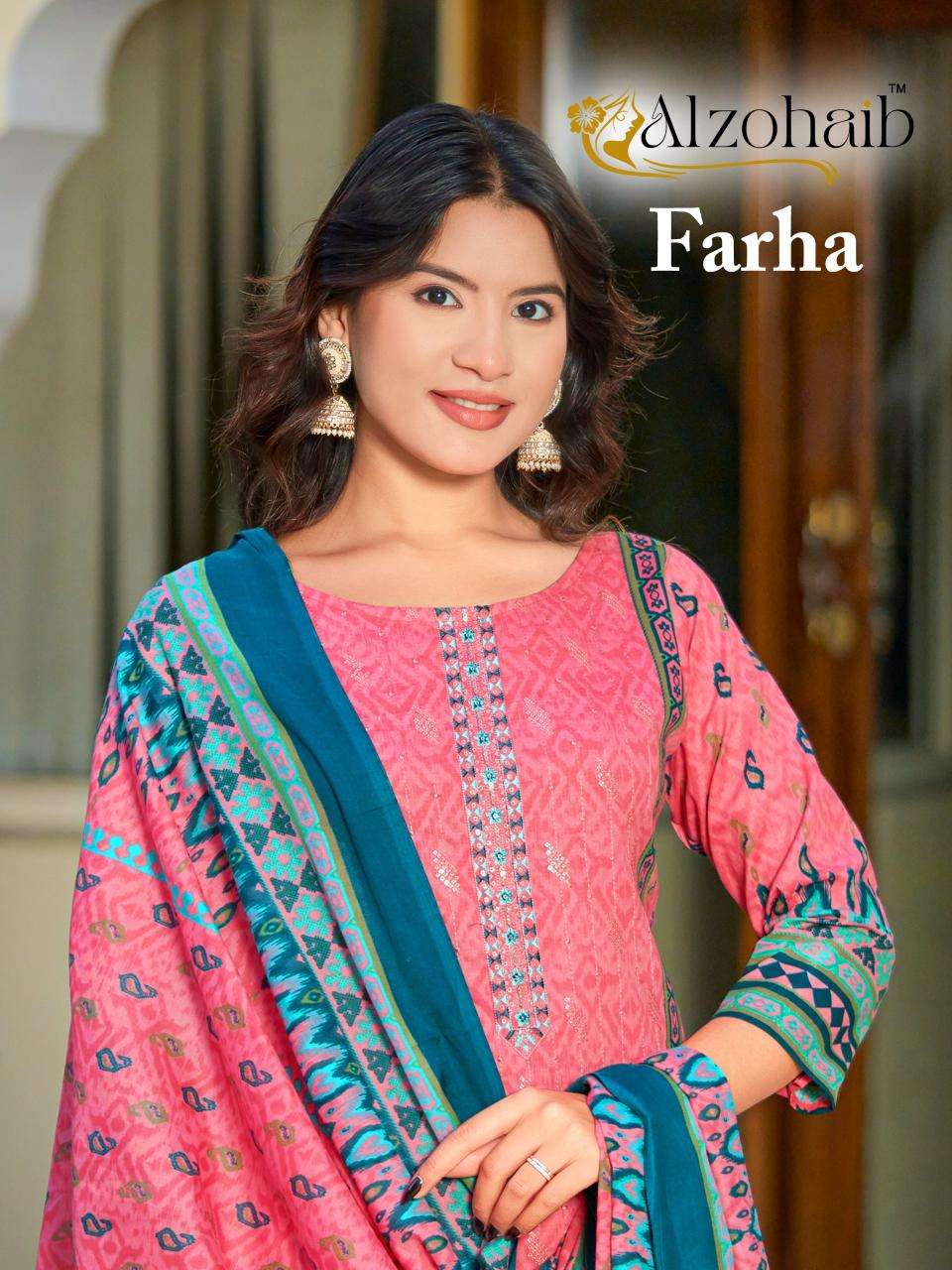 Alzohaib farha pakistani suits wholesalers in Gujarat