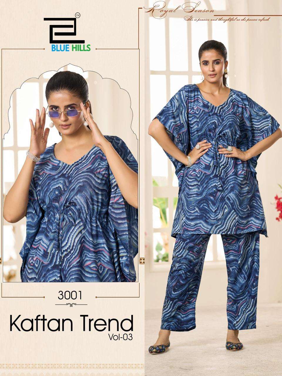 Blue hills kaftan trend vol 3 Wholesale Salwar Kameez Dealer in Surat