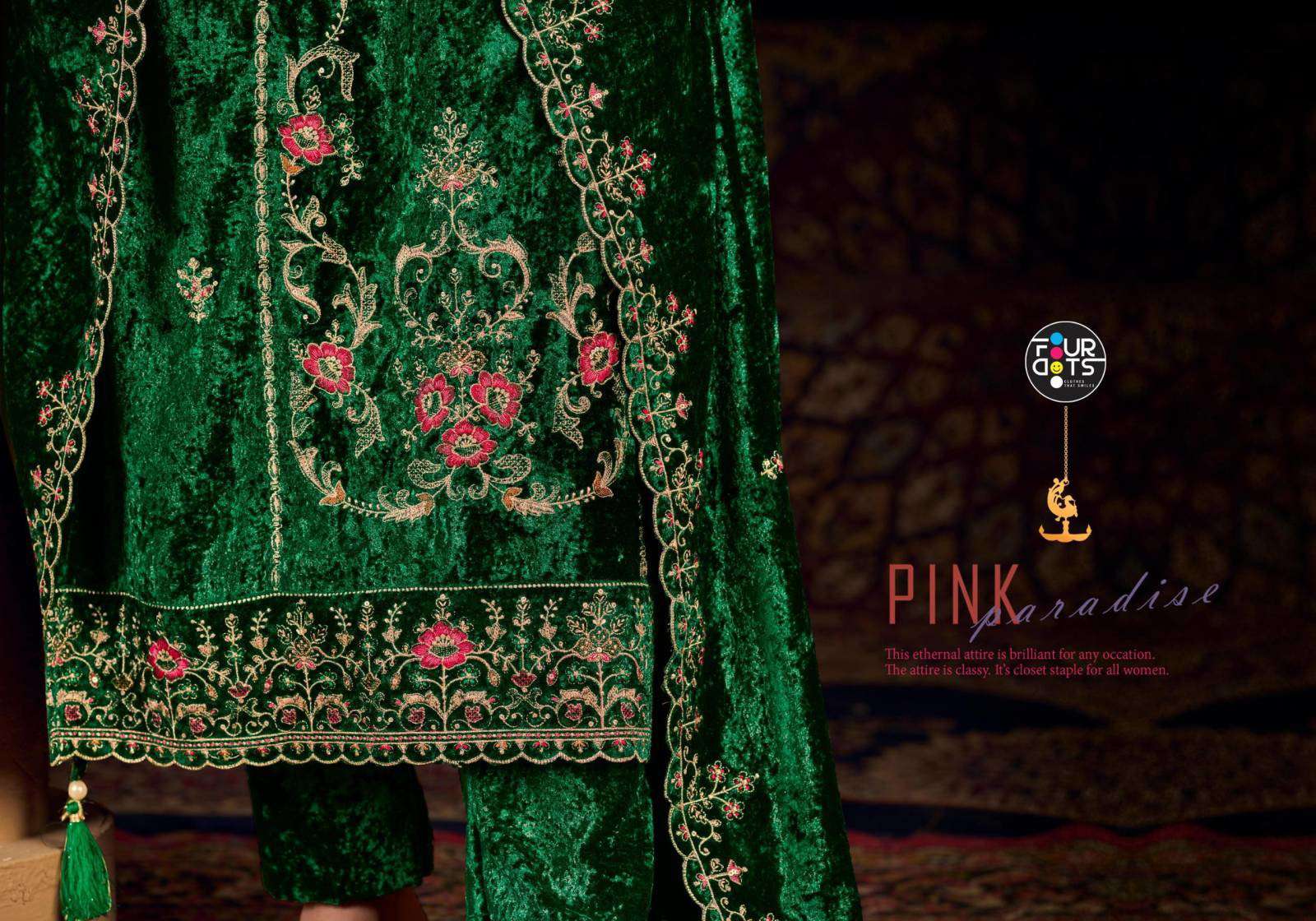 Four Dots Roman Makhmal pakistani wholesale salwar kameez