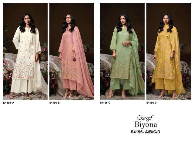 Ganga biyona 4196 Designer dress materials wholesale