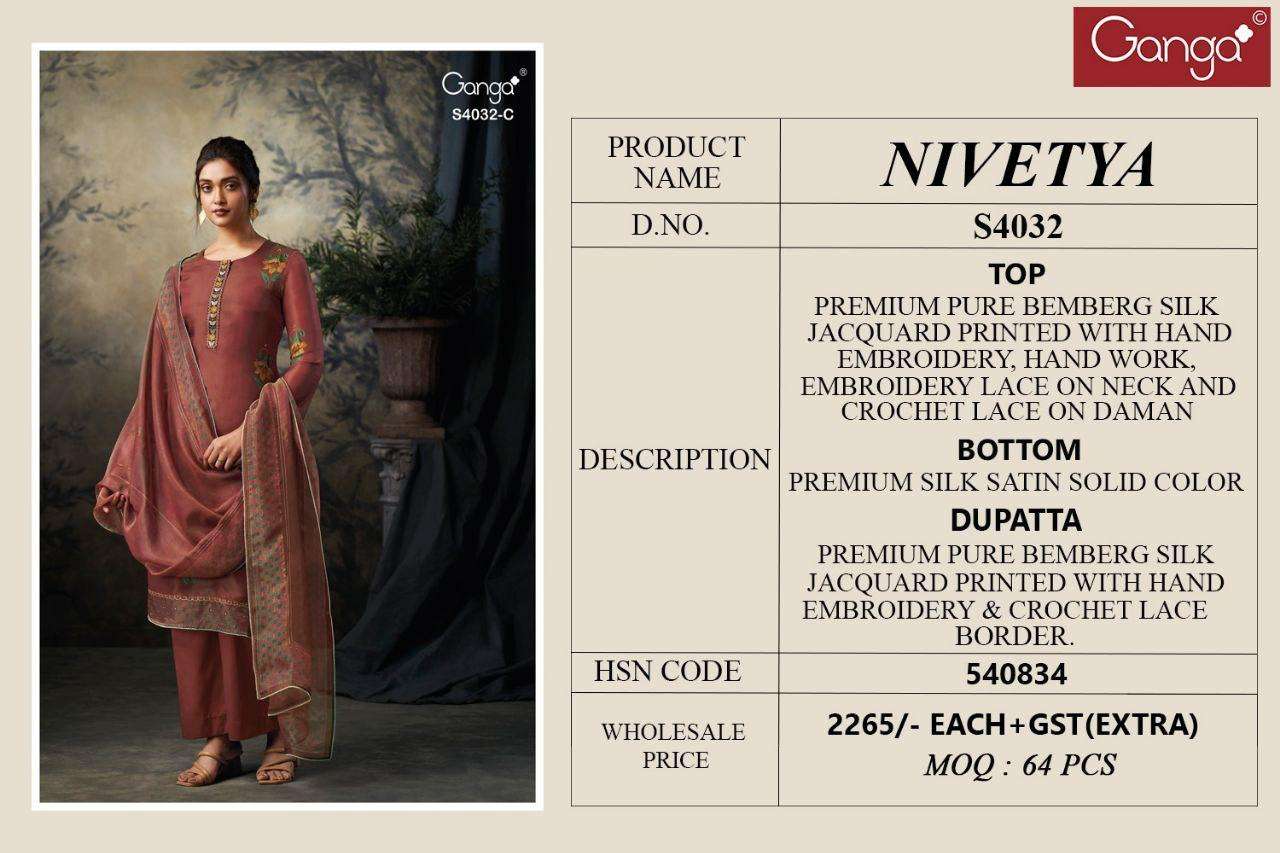 Ganga Nivetya 4032 Surat Salwar Kameez market