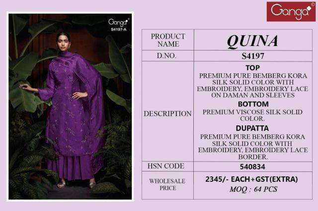 Ganga quina 4197 Dress materials wholesale market in Hyderabad