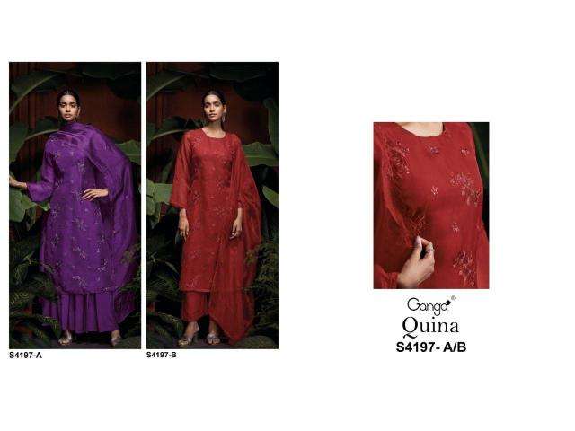 Ganga quina 4197 Dress materials wholesale market in Hyderabad