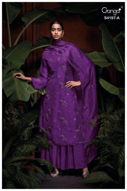 Ganga quina 4197 Dress materials wholesale market in Hyderabad