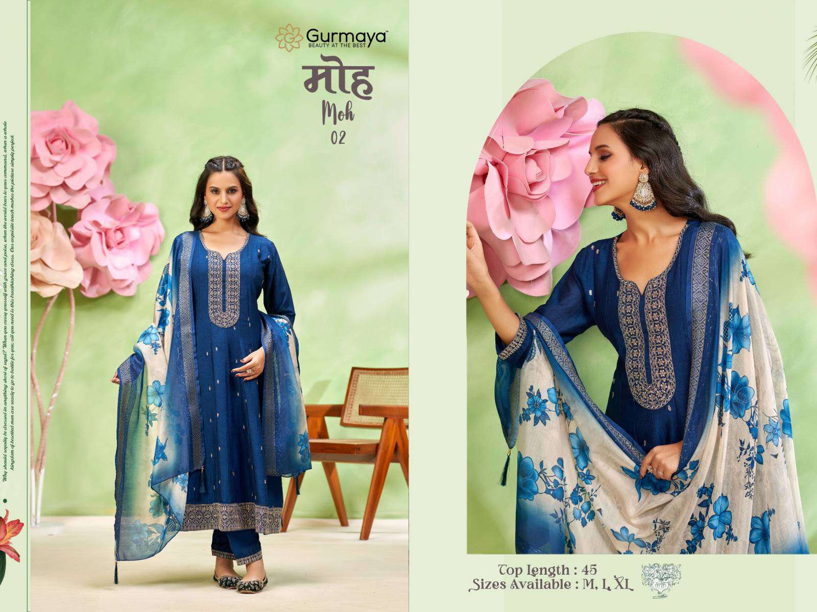 Gurmaya Moh 1 And 2 Kurti Suppliers in Pune