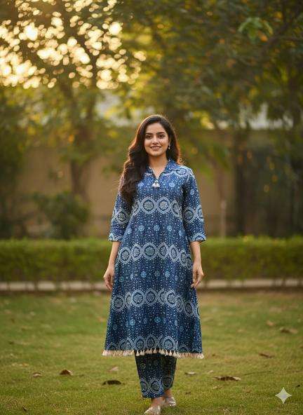 Janni stylish azrak print coord set Wholesale kurti suppliers in Surat