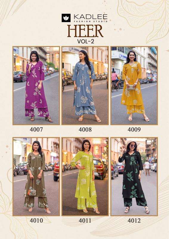 Kadlee heer vol 2 coord set Kurti suppliers in Surat Textile market