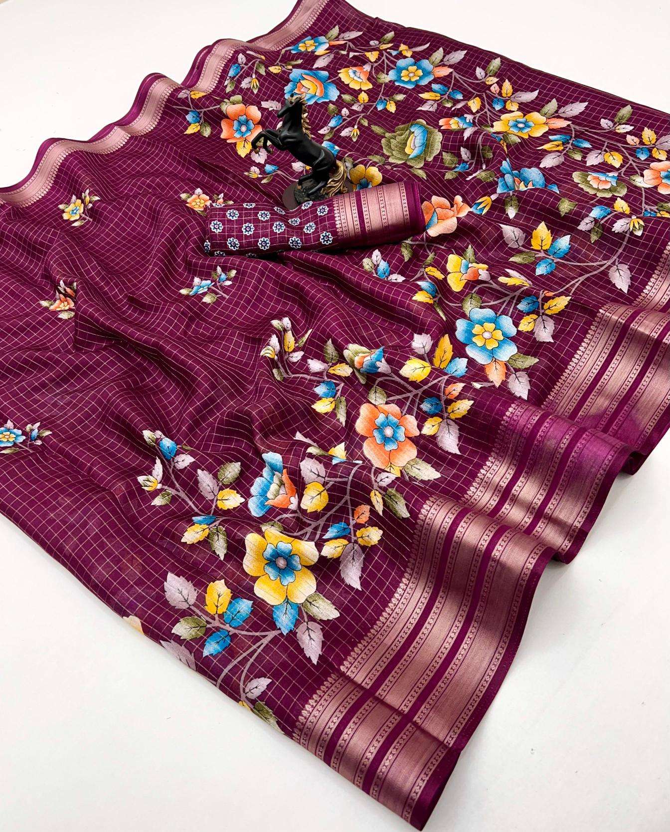 Malhar elegant floral Wholesale Saree supplier in kolkata