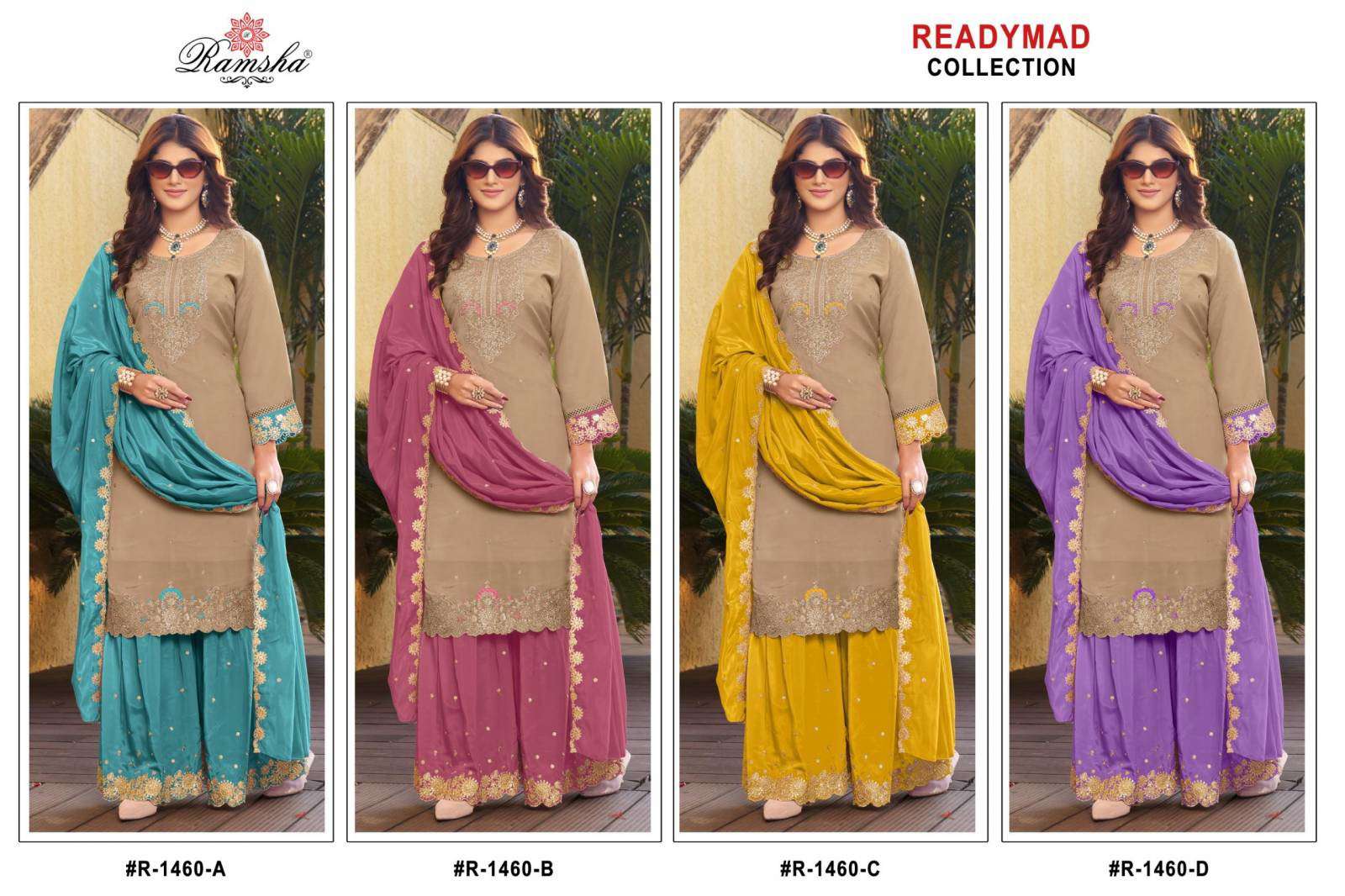 Ramsha R 1460 A To D Pakistani designer suits wholesale