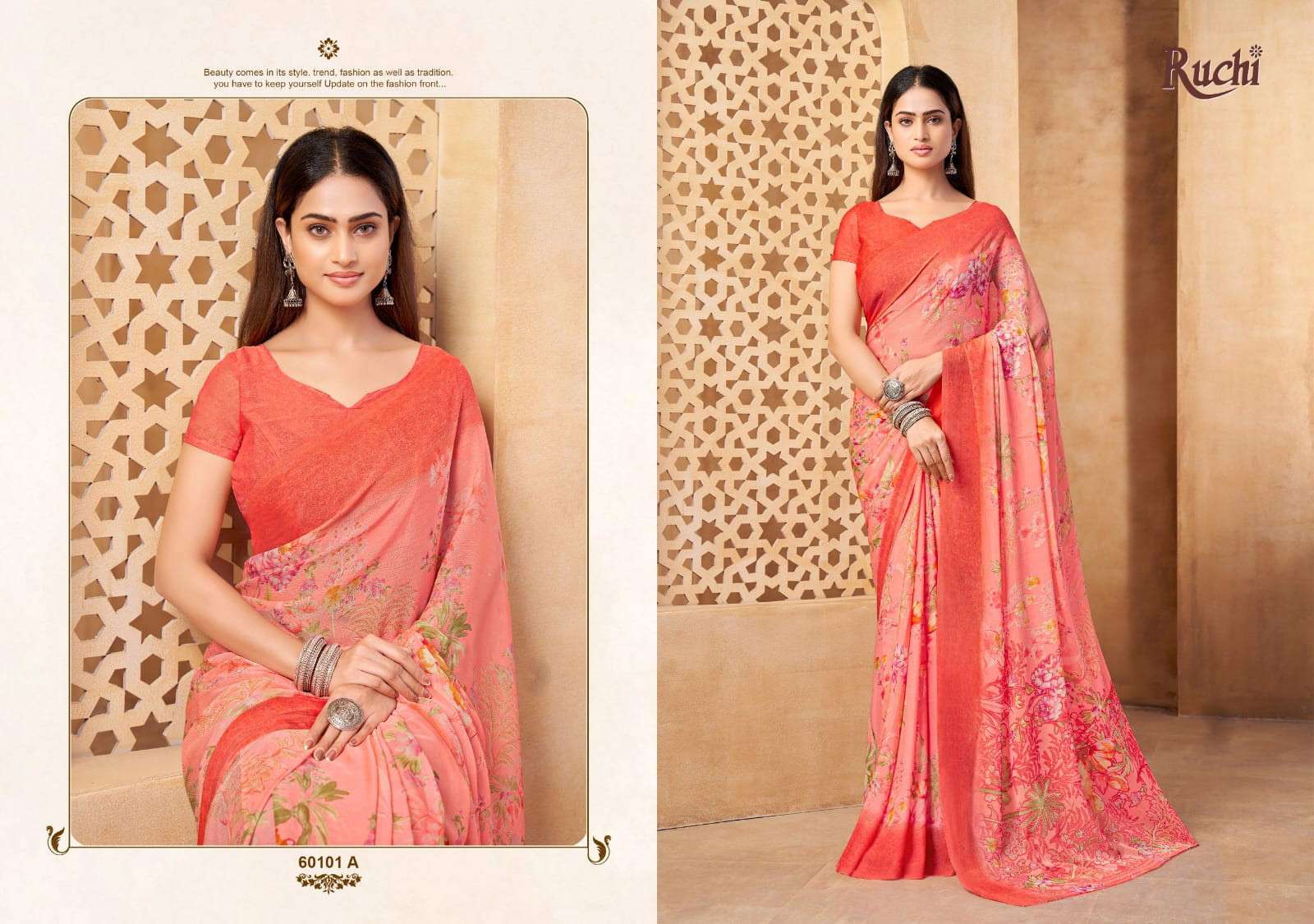 Ruchi Star Chiffon 216 Indian saree wholesale suppliers