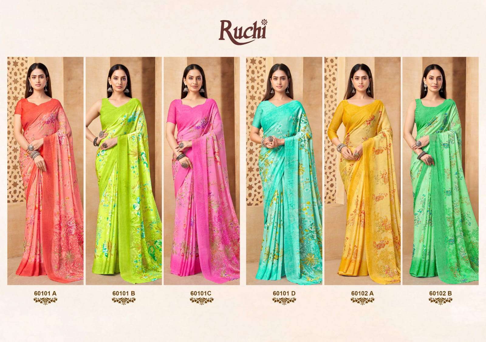 Ruchi Star Chiffon 216 Indian saree wholesale suppliers
