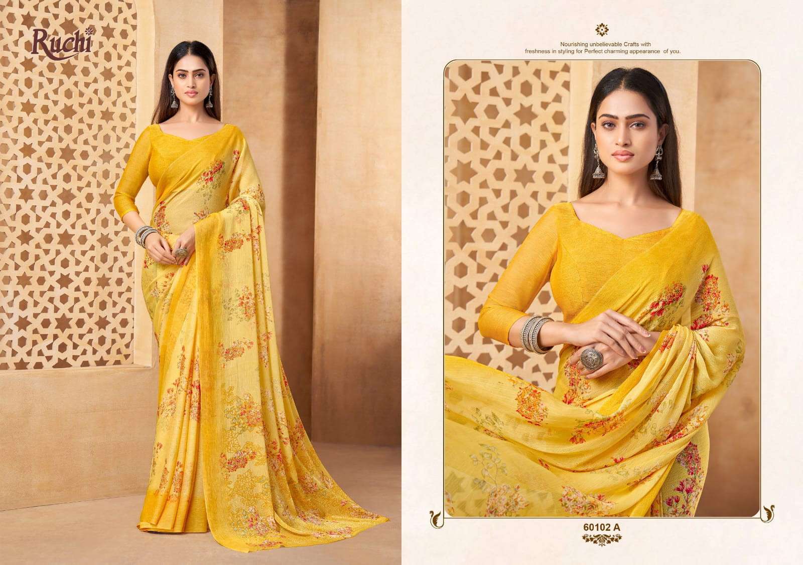 Ruchi Star Chiffon 216 Indian saree wholesale suppliers