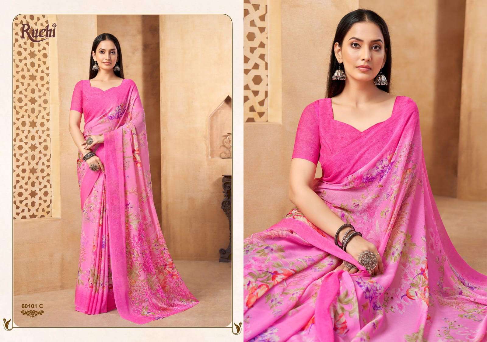 Ruchi Star Chiffon 216 Indian saree wholesale suppliers