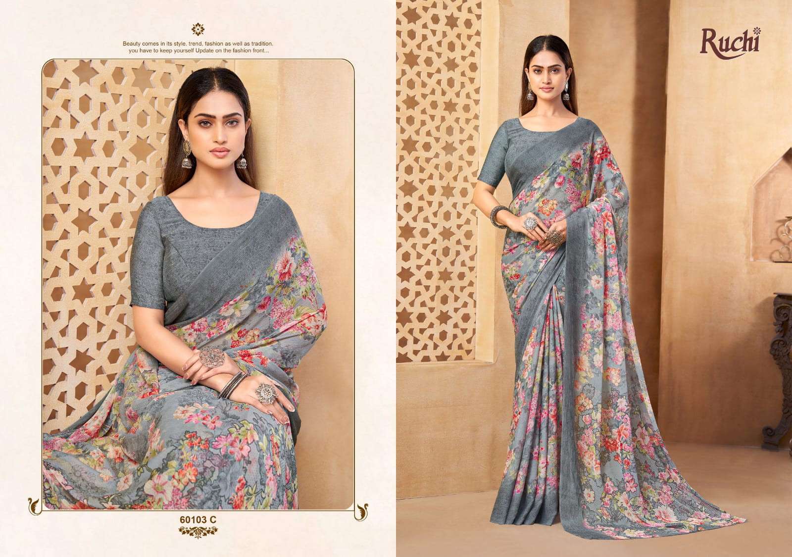 Ruchi Star Chiffon 216 Indian saree wholesale suppliers