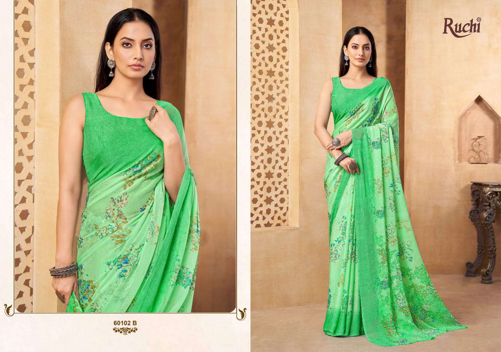 Ruchi Star Chiffon 216 Indian saree wholesale suppliers