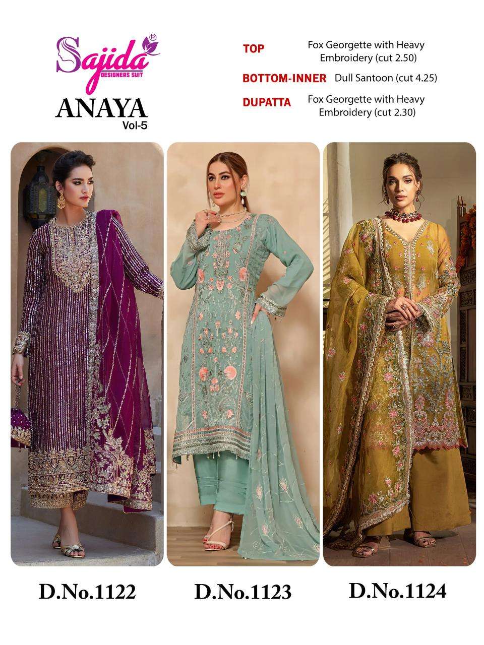 Sajida anaya vol 5 Wholesale Salwar Suits in Kolkata