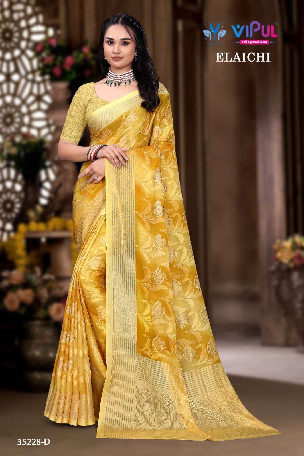 Vipul Elaichi 35228 A To D Chiffon sarees wholesale market
