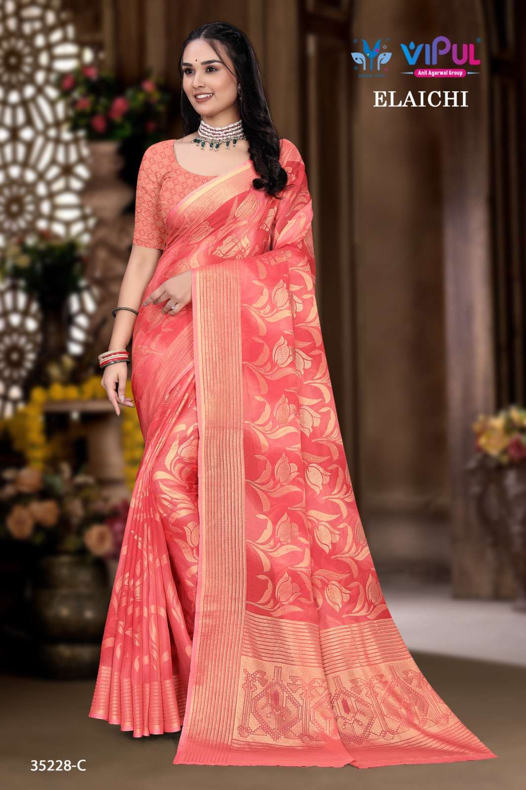 Vipul Elaichi 35228 A To D Chiffon sarees wholesale market