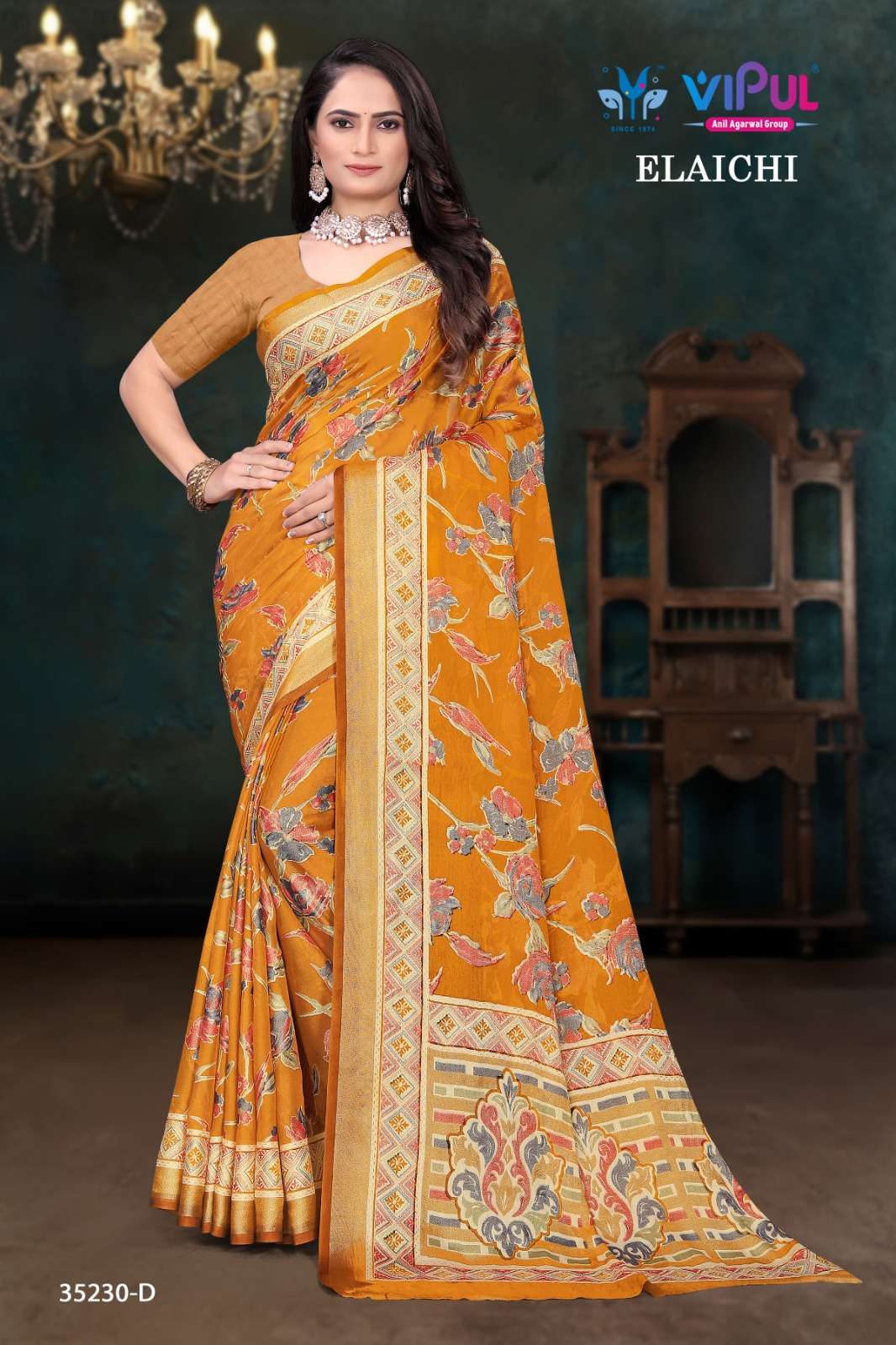 Vipul Elaichi 35230 A To D wholesale saree market in ahmedabad