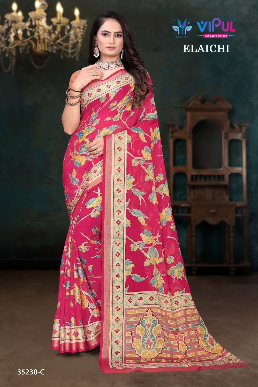 Vipul Elaichi 35230 A To D wholesale saree market in ahmedabad