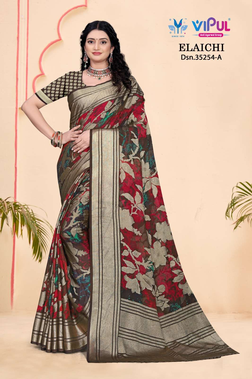 Vipul Elaichi 35254 A To D wholesale saree shop in ahmedabad